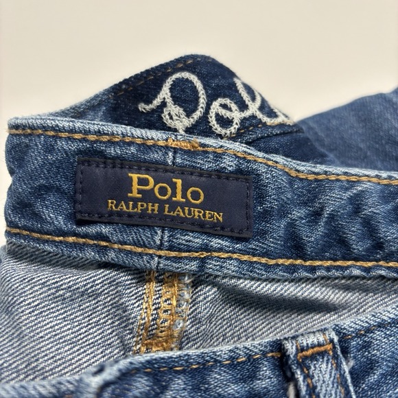 Ralph Lauren Boyfriend Jeans Girls Astor Slim Patched Blue Youth Size 14 - Picture 7 of 12